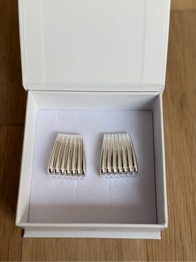 Ribbed Maxi Earrings in Silver- Heaven Mayhem